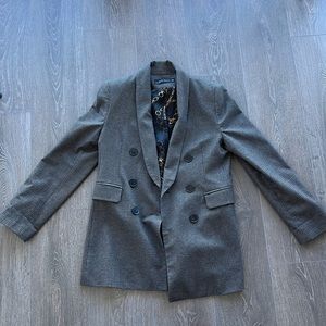 Zara plaid brown double breasted blazer